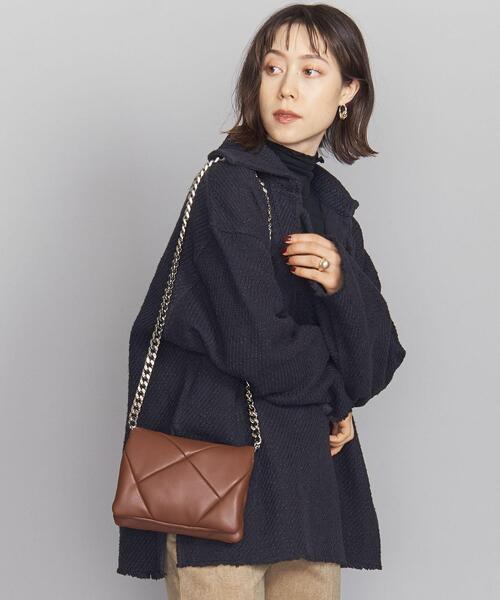 BEAUTY&YOUTH UNITED ARROWS（ビューティーアンドユースユナイテッドアローズ）の「プク スクエアフラップ ショルダーバッグ -2WAY-（ショルダーバッグ・レディース・ダークブラウン/ターコイズブルー・FREE）」の9枚目の写真