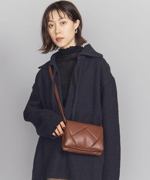 BEAUTY&YOUTH UNITED ARROWS（ビューティーアンドユースユナイテッドアローズ）の「プク スクエアフラップ ショルダーバッグ -2WAY-（ショルダーバッグ・レディース・ダークブラウン/ターコイズブルー・FREE）」の12枚目の写真