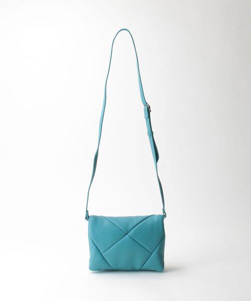 BEAUTY&YOUTH UNITED ARROWS（ビューティーアンドユースユナイテッドアローズ）の「プク スクエアフラップ ショルダーバッグ -2WAY-（ショルダーバッグ・レディース・ダークブラウン/ターコイズブルー・FREE）」の5枚目の写真