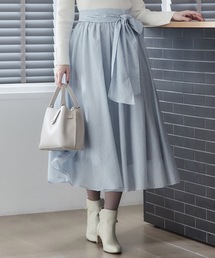 アラベスク柄サッシュ付ロングスカート