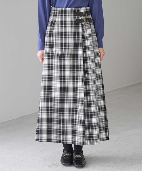 ROPE' PICNIC（ロペピクニック）の「【WEB限定】着丈が選べる/チェックキルトロングスカート/リンクコーデ（スカート・レディース・ホワイト系その他/ベージュ系その他/グリーン系その他/ブルー系その他・38）」の12枚目の写真