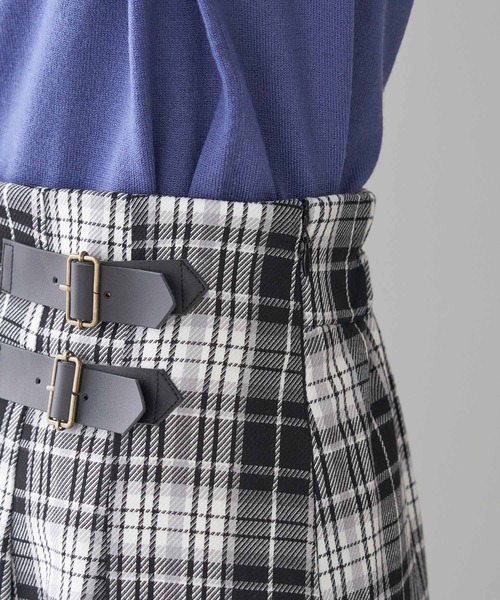 ROPE' PICNIC（ロペピクニック）の「【WEB限定】着丈が選べる/チェックキルトロングスカート/リンクコーデ（スカート・レディース・ホワイト系その他/ベージュ系その他/グリーン系その他/ブルー系その他・38）」の5枚目の写真
