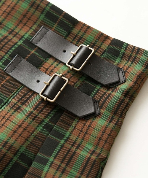 ROPE' PICNIC（ロペピクニック）の「【WEB限定】着丈が選べる/チェックキルトロングスカート/リンクコーデ（スカート・レディース・ホワイト系その他/ベージュ系その他/グリーン系その他/ブルー系その他・38）」の6枚目の写真