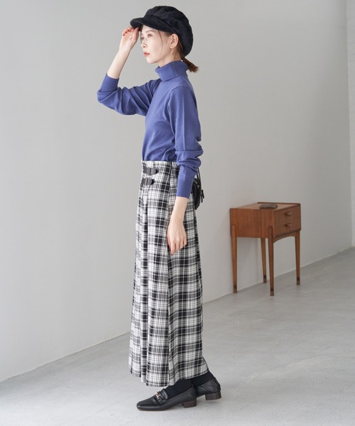 ROPE' PICNIC（ロペピクニック）の「【WEB限定】着丈が選べる/チェックキルトロングスカート/リンクコーデ（スカート・レディース・ホワイト系その他/ベージュ系その他/グリーン系その他/ブルー系その他・38）」の21枚目の写真