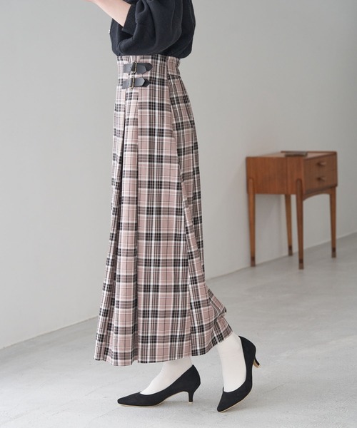 ROPE' PICNIC（ロペピクニック）の「【WEB限定】着丈が選べる/チェックキルトロングスカート/リンクコーデ（スカート・レディース・ホワイト系その他/ベージュ系その他/グリーン系その他/ブルー系その他・38）」の7枚目の写真