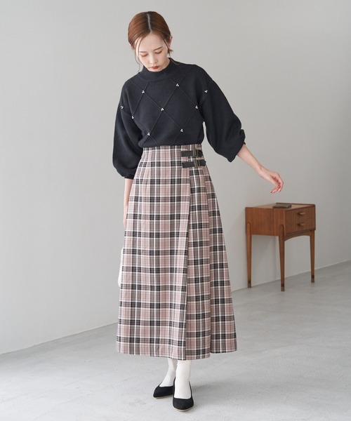 ROPE' PICNIC（ロペピクニック）の「【WEB限定】着丈が選べる/チェックキルトロングスカート/リンクコーデ（スカート・レディース・ホワイト系その他/ベージュ系その他/グリーン系その他/ブルー系その他・38）」の18枚目の写真