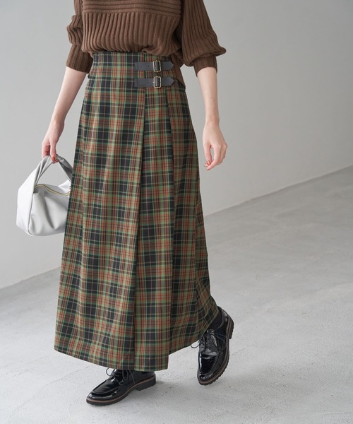 ROPE' PICNIC（ロペピクニック）の「【WEB限定】着丈が選べる/チェックキルトロングスカート/リンクコーデ（スカート・レディース・ホワイト系その他/ベージュ系その他/グリーン系その他/ブルー系その他・38）」の15枚目の写真