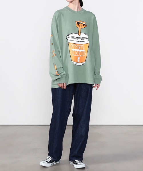 VIRGIL NORMAL（ヴァージルノーマル）の「VIRGIL NORMAL | プリント長袖Tシャツ PLASTIC SUCKS（Tシャツ/カットソー・レディース・ブルー系その他・LARGE/MEDIUM）」の16枚目の写真