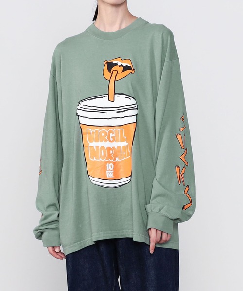 VIRGIL NORMAL（ヴァージルノーマル）の「VIRGIL NORMAL | プリント長袖Tシャツ PLASTIC SUCKS（Tシャツ/カットソー・レディース・ブルー系その他・LARGE/MEDIUM）」の15枚目の写真