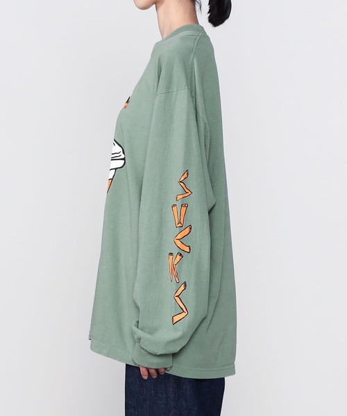 VIRGIL NORMAL（ヴァージルノーマル）の「VIRGIL NORMAL | プリント長袖Tシャツ PLASTIC SUCKS（Tシャツ/カットソー・レディース・ブルー系その他・LARGE/MEDIUM）」の13枚目の写真