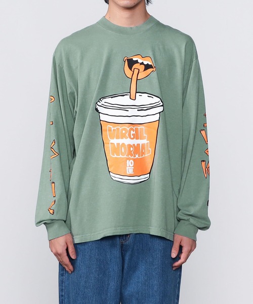 VIRGIL NORMAL（ヴァージルノーマル）の「VIRGIL NORMAL | プリント長袖Tシャツ PLASTIC SUCKS（Tシャツ/カットソー・レディース・ブルー系その他・LARGE/MEDIUM）」の19枚目の写真