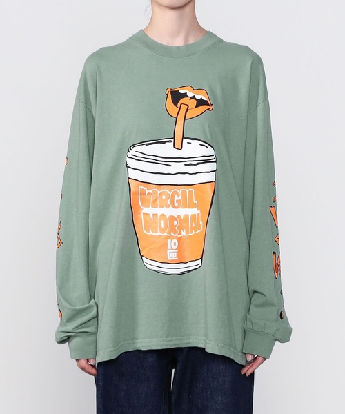 VIRGIL NORMAL（ヴァージルノーマル）の「VIRGIL NORMAL | プリント長袖Tシャツ PLASTIC SUCKS（Tシャツ/カットソー・レディース・ブルー系その他・LARGE/MEDIUM）」の14枚目の写真