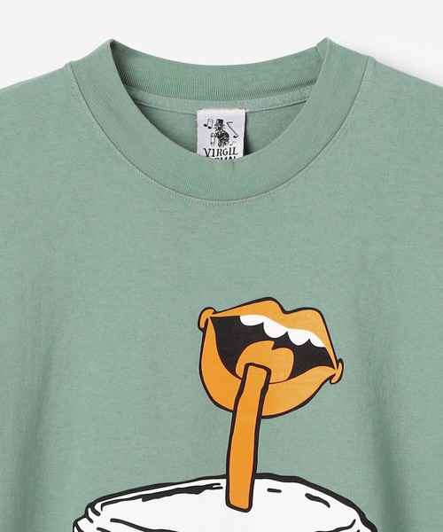 VIRGIL NORMAL（ヴァージルノーマル）の「VIRGIL NORMAL | プリント長袖Tシャツ PLASTIC SUCKS（Tシャツ/カットソー・レディース・ブルー系その他・LARGE/MEDIUM）」の9枚目の写真