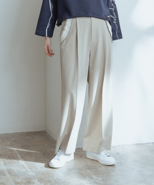 Eimee Law(エイミーロウ)の「プリーツポケットセンタープレスパンツ(その他パンツ・レディース・チャコールグレー/パープル/ダークベージュ/ブラック/イエロー系/ダークグレー/ベージュ系/ブラック系/ベージュ系その他/アイボリー・38)」の13枚目の写真