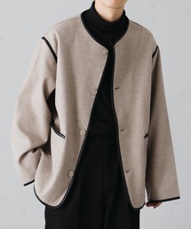 epnok | パイピングノーカラージャケット(ノーカラージャケット)