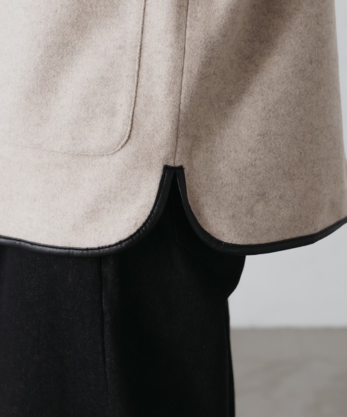 epnok（エプノック）の「パイピングノーカラージャケット（ノーカラージャケット・メンズ・チャコールグレー/グレイッシュベージュ/ダークブラウン/カーキ・MEDIUM/SMALL/LARGE）」の17枚目の写真