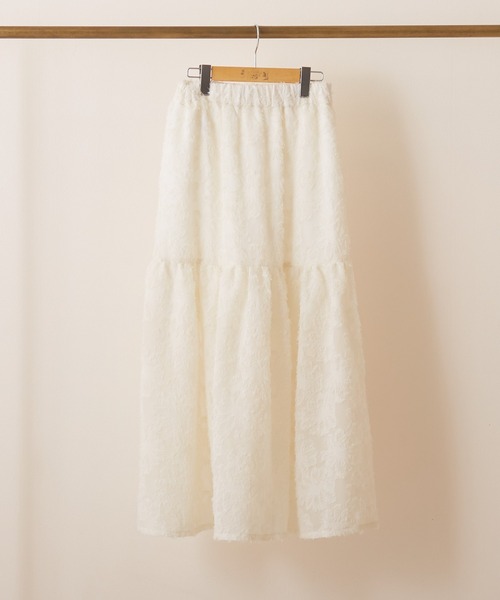 PAPAVER（パパヴェル）の「【papaver】ロングワンティアードSK（スカート・レディース・アイボリー/ブルー系その他/ブラック/カーキ・MEDIUM）」の6枚目の写真