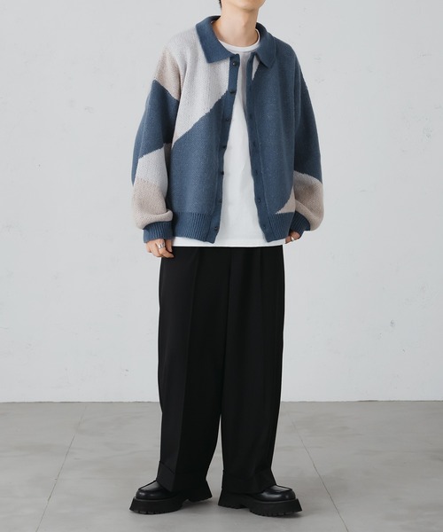 epnok（エプノック）の「アシンメトリールーズニットシャツ（カーディガン/ボレロ・メンズ・ブルー系その他/ブラック/チャコールグレー・SMALL/LARGE/MEDIUM）」の19枚目の写真