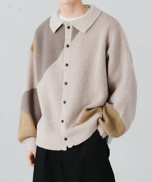 epnok（エプノック）の「アシンメトリールーズニットシャツ（カーディガン/ボレロ・メンズ・ブルー系その他/ブラック/チャコールグレー・SMALL/LARGE/MEDIUM）」の15枚目の写真