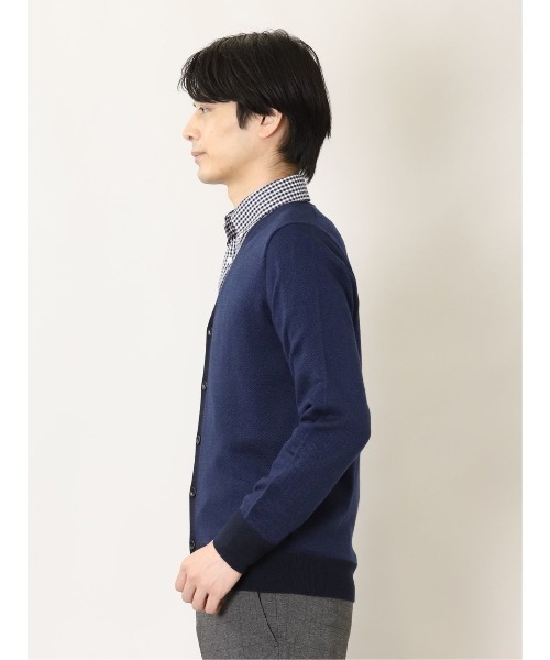 Alexander Julian(アレキサンダージュリアン)の「アレキサンダージュリアンメンズ/ALEXANDER JULIAN:MEN ウォッシャブル ウール混バーズアイ ニットカーディガン(カーディガン/ボレロ・メンズ・ネイビー/ブラック・MEDIUM/LARGE/X-LARGE)」の10枚目の写真