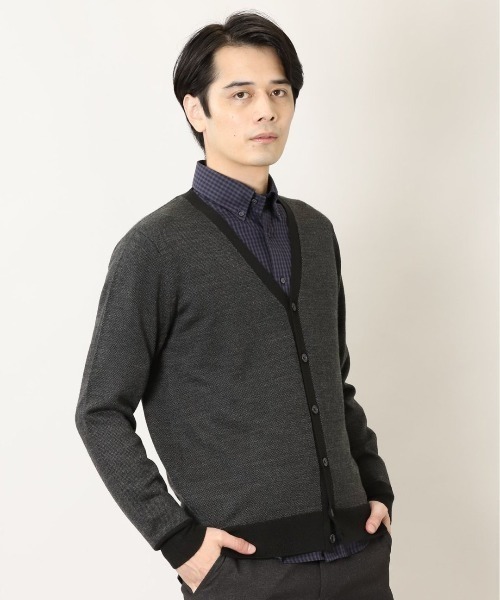 Alexander Julian(アレキサンダージュリアン)の「アレキサンダージュリアンメンズ/ALEXANDER JULIAN:MEN ウォッシャブル ウール混バーズアイ ニットカーディガン(カーディガン/ボレロ・メンズ・ネイビー/ブラック・MEDIUM/LARGE/X-LARGE)」の21枚目の写真