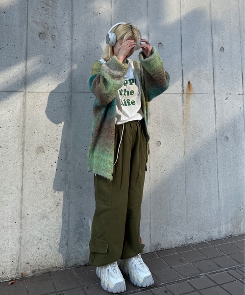 sedacle（セダクル）の「グラデーションニットカーディガン（カーディガン/ボレロ・メンズ・ブラック系/グリーン系/パープル系・FREE）」の9枚目の写真