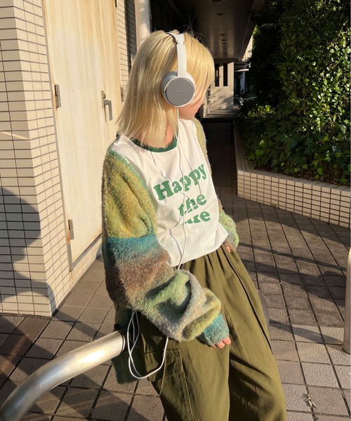 sedacle（セダクル）の「グラデーションニットカーディガン（カーディガン/ボレロ・メンズ・ブラック系/グリーン系/パープル系・FREE）」の13枚目の写真