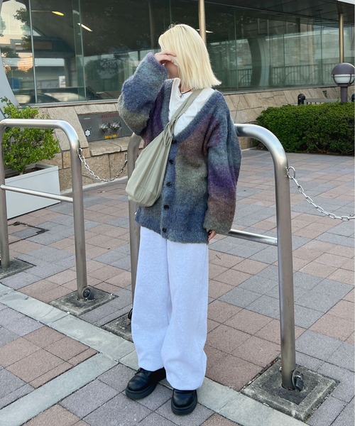 sedacle（セダクル）の「グラデーションニットカーディガン（カーディガン/ボレロ・メンズ・ブラック系/グリーン系/パープル系・FREE）」の20枚目の写真