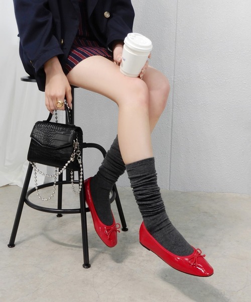 minia（ミニア）の「リブニーハイソックス（ソックス/靴下・レディース・ブラック/グレー・FREE）」の15枚目の写真