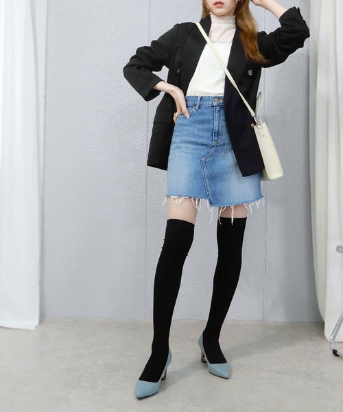 minia（ミニア）の「リブニーハイソックス（ソックス/靴下・レディース・ブラック/グレー・FREE）」の17枚目の写真