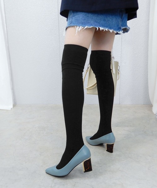 minia（ミニア）の「リブニーハイソックス（ソックス/靴下・レディース・ブラック/グレー・FREE）」の18枚目の写真