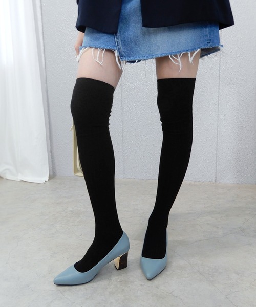 minia（ミニア）の「リブニーハイソックス（ソックス/靴下・レディース・ブラック/グレー・FREE）」の19枚目の写真