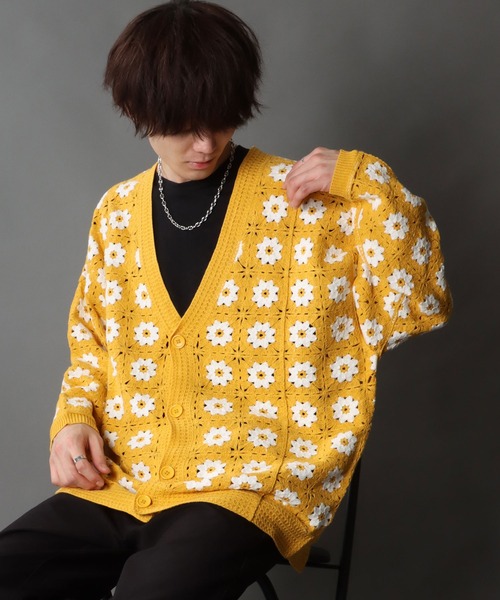 SITRY（シトリー）の「crochet like Knit Cardigan/かぎ針編み風