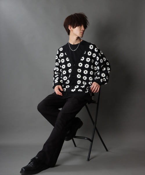 【素敵なデザイン❗️】COMME des GARÇONS 手裏剣柄 セーター X-girl（エックスガール）の「ZEBRA 2WAY KNIT CARDIGAN（ニット