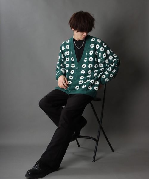 SITRY（シトリー）の「crochet like Knit Cardigan/かぎ針編み風