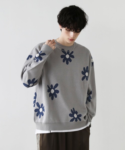 Buyer's Select/ビックシルエットフラワー柄ダブルジャガードクルーニット（ニット/セーター）｜ASTRONOMY（アストロノミー）