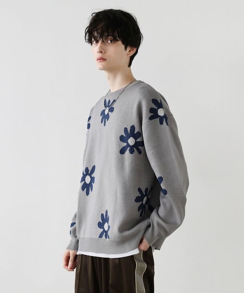 Buyer's Select/ビックシルエットフラワー柄ダブルジャガードクルーニット（ニット/セーター）｜ASTRONOMY（アストロノミー）