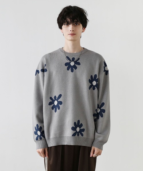 Buyer's Select/ビックシルエットフラワー柄ダブルジャガードクルーニット（ニット/セーター）｜ASTRONOMY（アストロノミー）