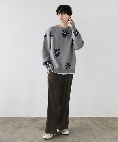Buyer's Select/ビックシルエットフラワー柄ダブルジャガードクルーニット（ニット/セーター）｜ASTRONOMY（アストロノミー）