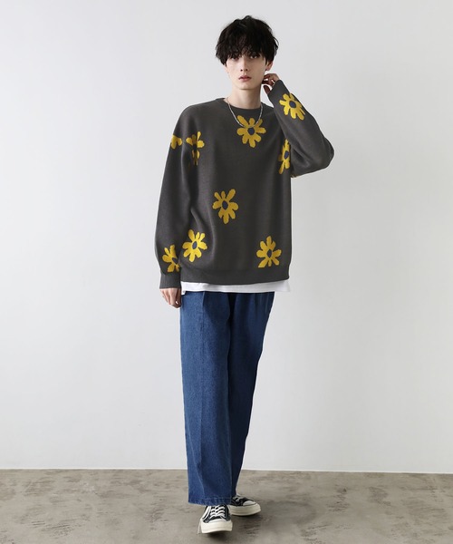 Buyer's Select/ビックシルエットフラワー柄ダブルジャガードクルーニット（ニット/セーター）｜ASTRONOMY（アストロノミー）