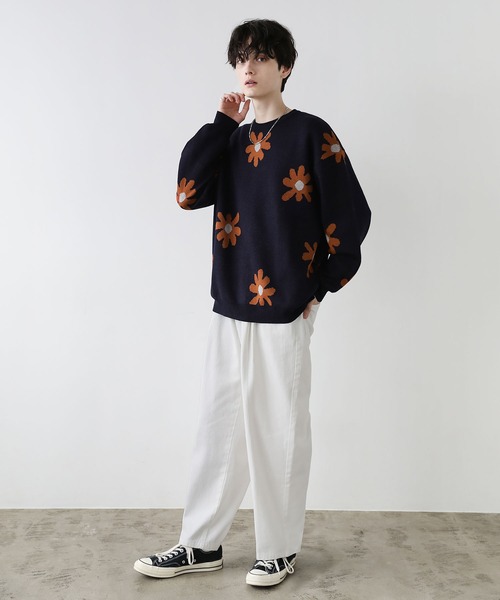 Buyer's Select/ビックシルエットフラワー柄ダブルジャガードクルーニット（ニット/セーター）｜ASTRONOMY（アストロノミー）