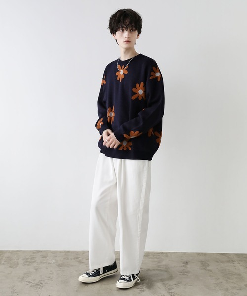 Buyer's Select/ビックシルエットフラワー柄ダブルジャガードクルーニット（ニット/セーター）｜ASTRONOMY（アストロノミー）