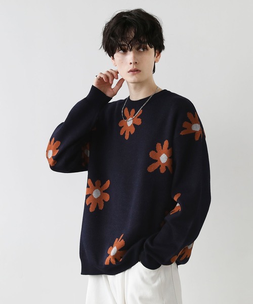 Buyer's Select/ビックシルエットフラワー柄ダブルジャガードクルーニット（ニット/セーター）｜ASTRONOMY（アストロノミー）