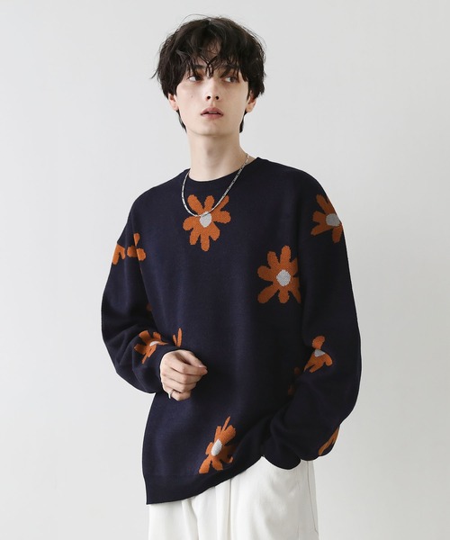 Buyer's Select/ビックシルエットフラワー柄ダブルジャガードクルーニット（ニット/セーター）｜ASTRONOMY（アストロノミー）