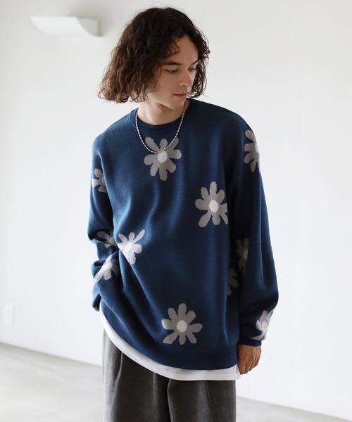 Buyer's Select/ビックシルエットフラワー柄ダブルジャガードクルーニット（ニット/セーター）｜ASTRONOMY（アストロノミー）