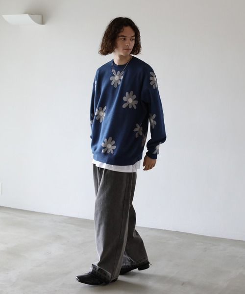 Buyer's Select/ビックシルエットフラワー柄ダブルジャガードクルーニット（ニット/セーター）｜ASTRONOMY（アストロノミー）