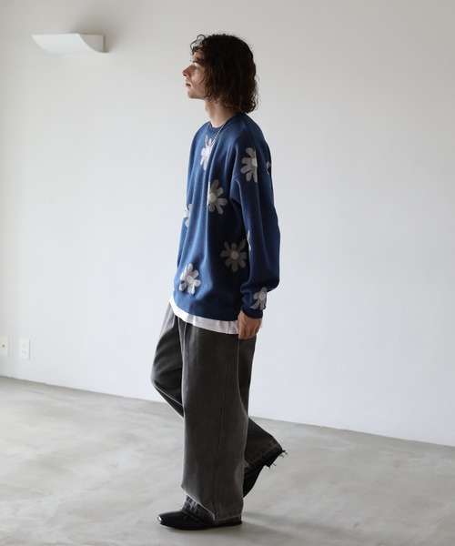 Buyer's Select/ビックシルエットフラワー柄ダブルジャガードクルーニット（ニット/セーター）｜ASTRONOMY（アストロノミー）