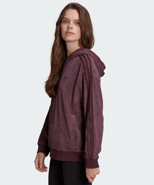 【美品】アディカラー クラシックス スエードパーカー 紫 S adidas（アディダス）の「アディカラー クラシックス スエードパーカー