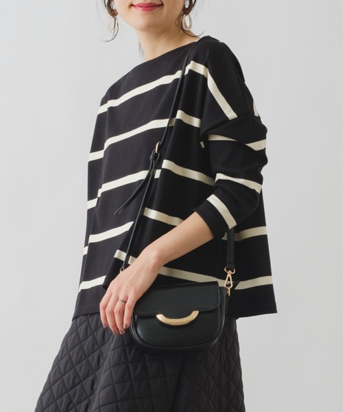 OUVRAGE CLASSE（ウヴラージュクラス）の「デラベボーダープルオーバー（Tシャツ/カットソー・レディース・ホワイト/ブラウン/ブラック・FREE）」の2枚目の写真