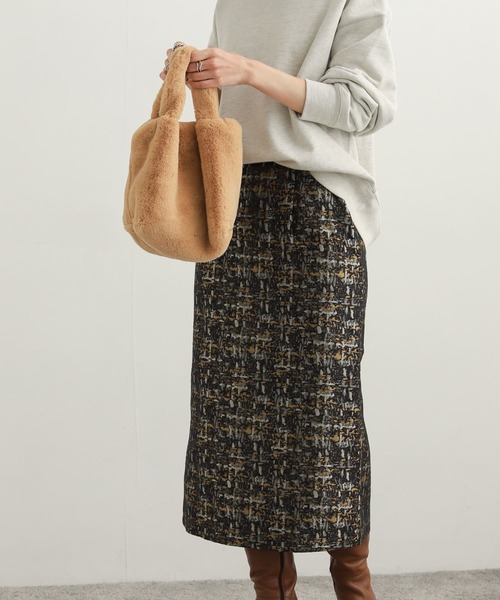 URBAN RESEARCH DOORS（アーバンリサーチドアーズ）の「ジャガードストレートスカート（スカート・レディース・マスタード/ブルー・SMALL/MEDIUM）」の6枚目の写真